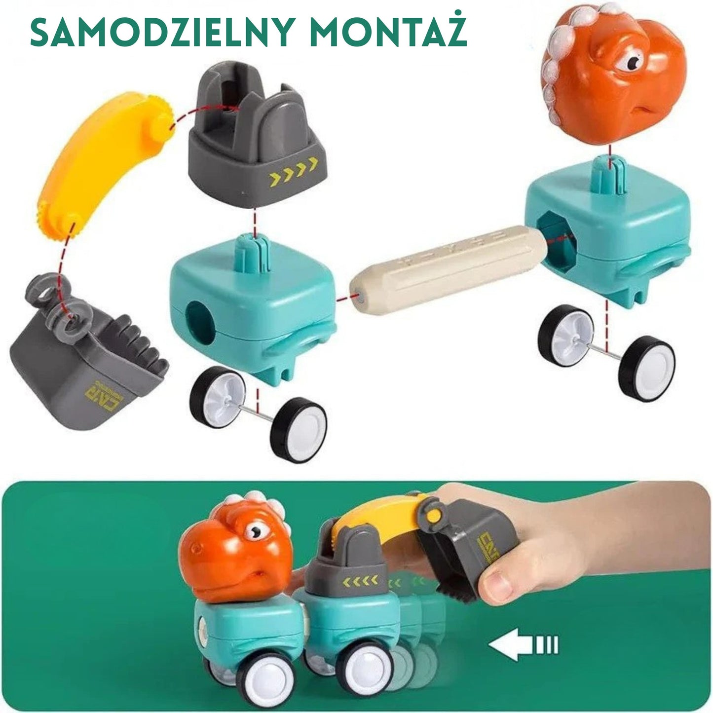WOOPIE Magnetiniai Blokeliai su Dinozaurais 84 vnt. Konstruktorius