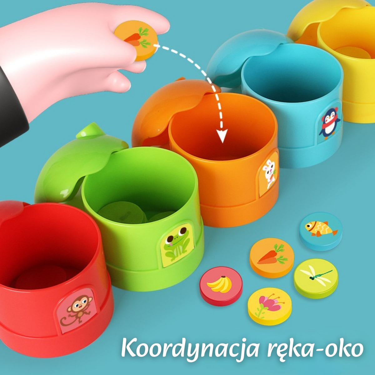 WOOPIE Edukacinis Rūšiuoklis Pamaitink Gyvūnėlius