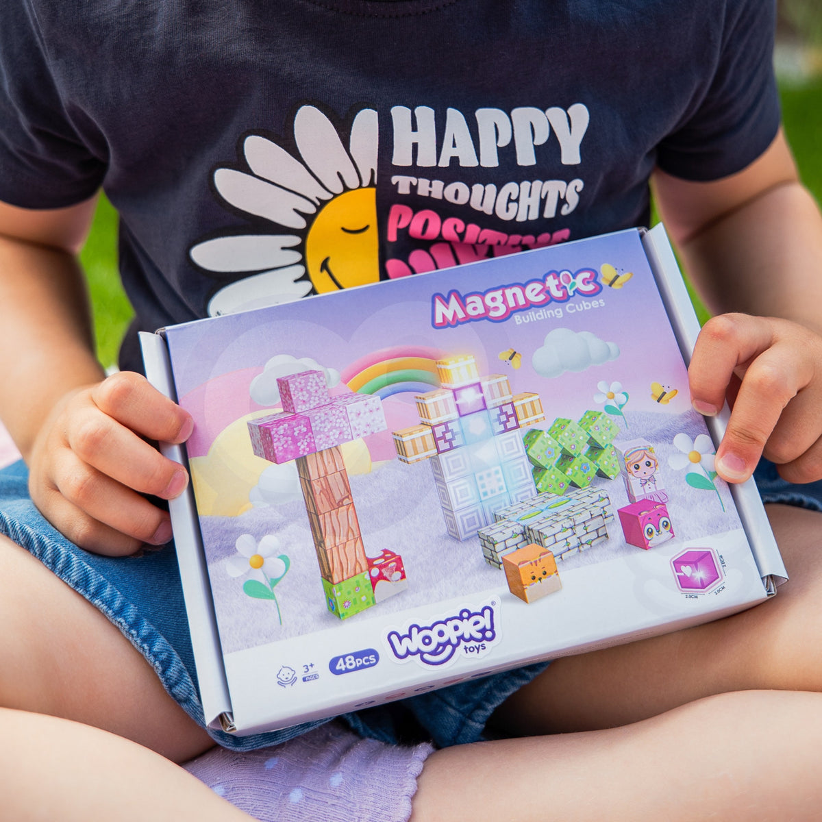 Woopie Magnetiniai kubeliai 48 vnt. Montessori 3D dėlionė