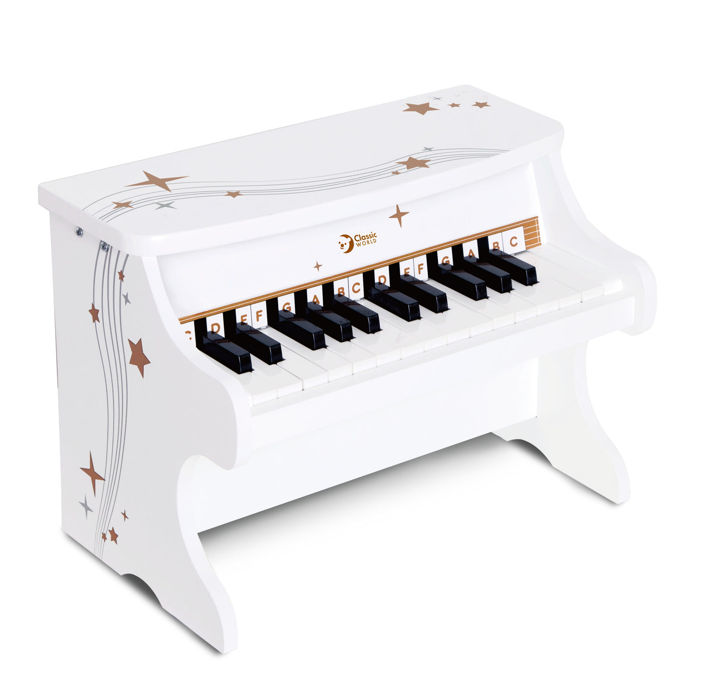 Classic World Medinis Pianinas Vaikams su Mokymosi Knyga