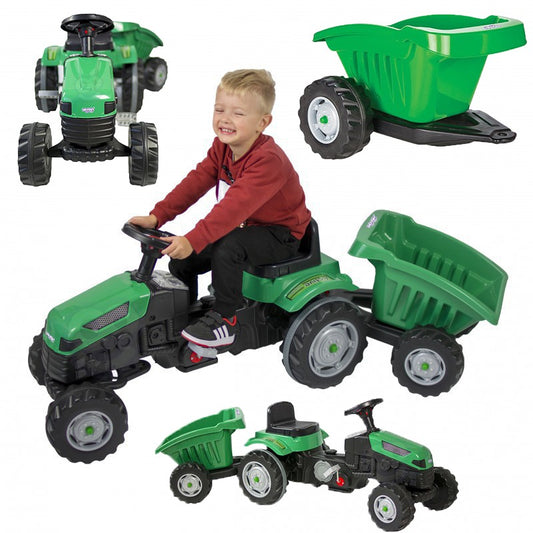 WOOPIE Farmer GoTrac MAXI minamas traktoriukas su priekaba