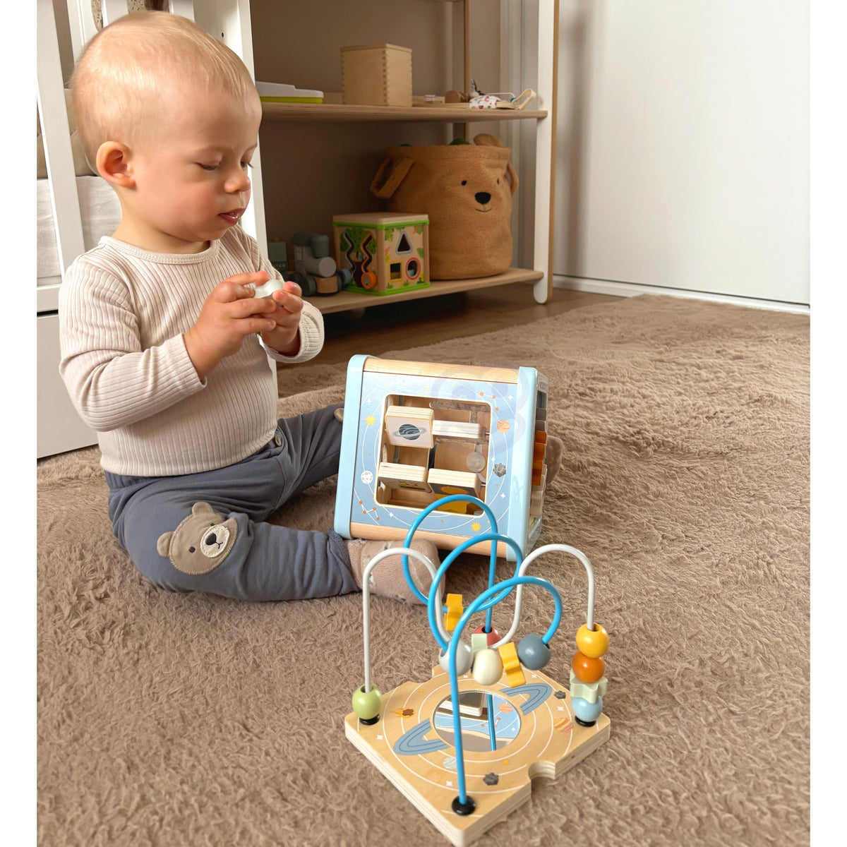 TOOKY TOY Medinis Kosminis Aktyvumo Kubas su Labirintu