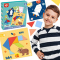 TOOKY TOY Tangram dėlionė – formos ir gyvūnai, 18 dalių