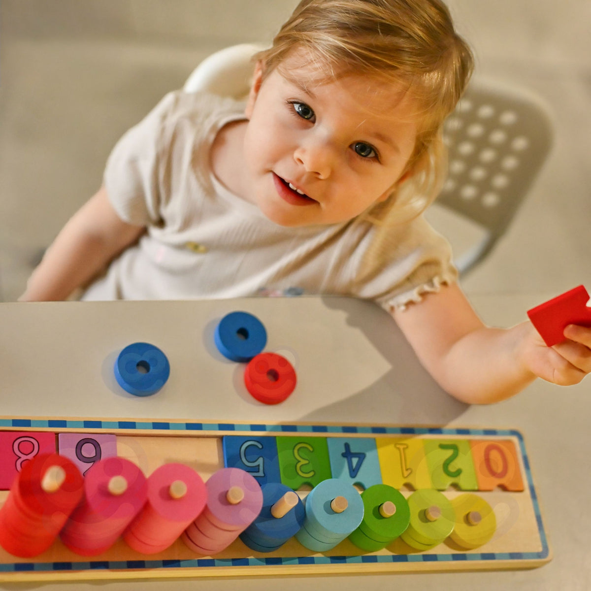 WOOPIE GREEN Medinė Montessori Skaičiavimo Dėlionė 56 vnt.