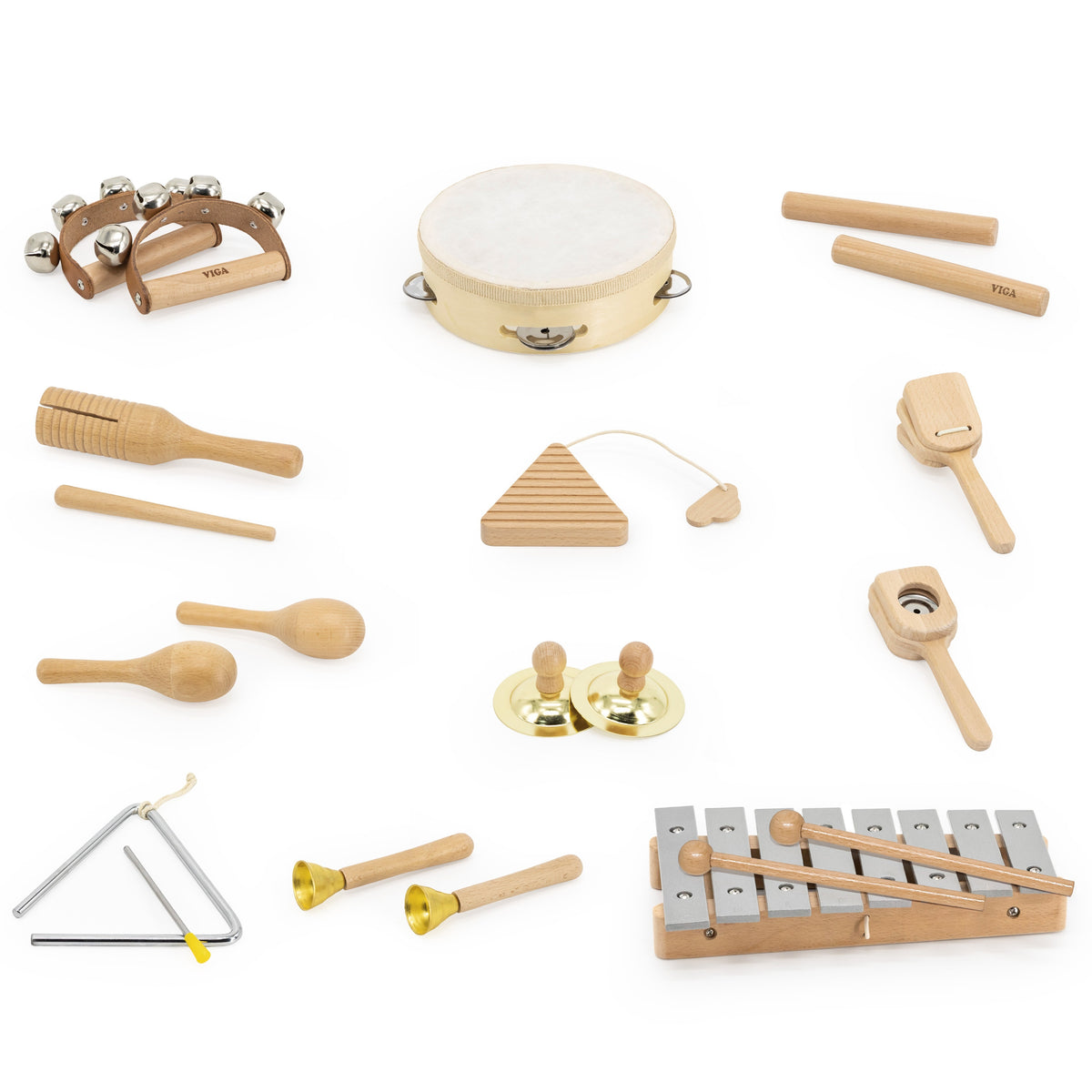 VIGA Muzikinė lenta su 12 perkusijos instrumentų vaikams