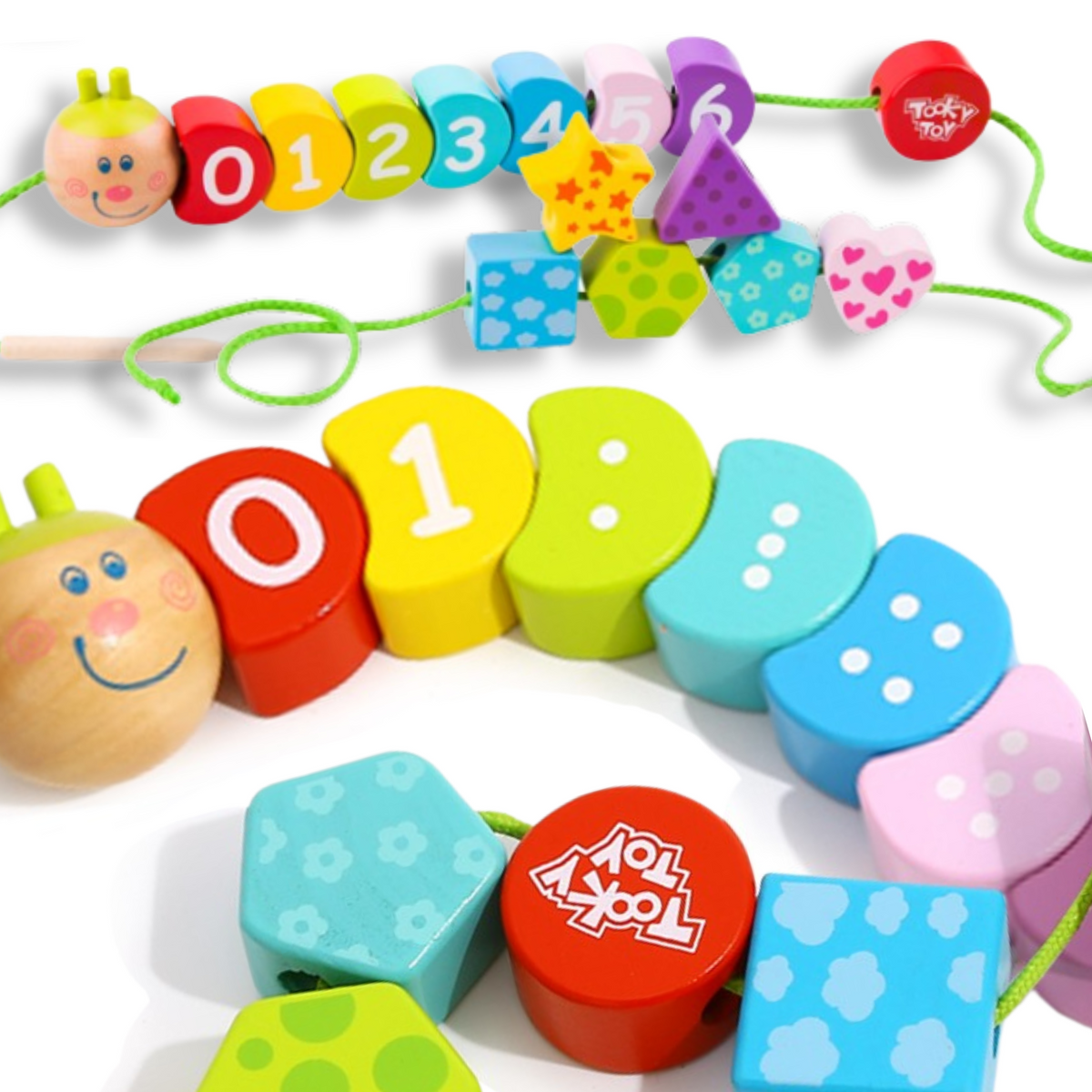 TOOKY TOY medinis vėrinukas Vikšras skaičiams mokytis 20 vnt.