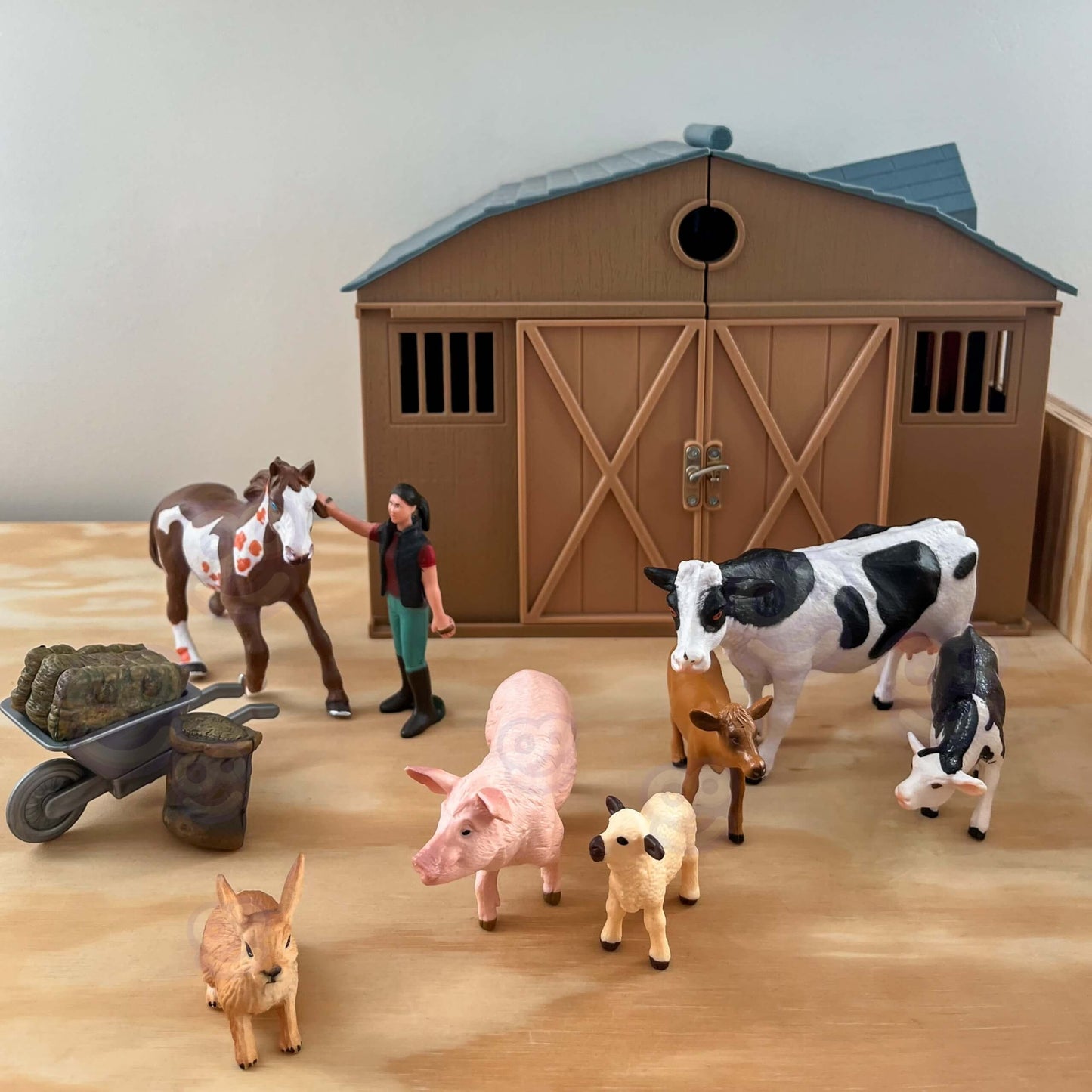 WOOPIE Happy Farm Ūkio Gyvūnų Figūrėlių Rinkinys 10 vnt.