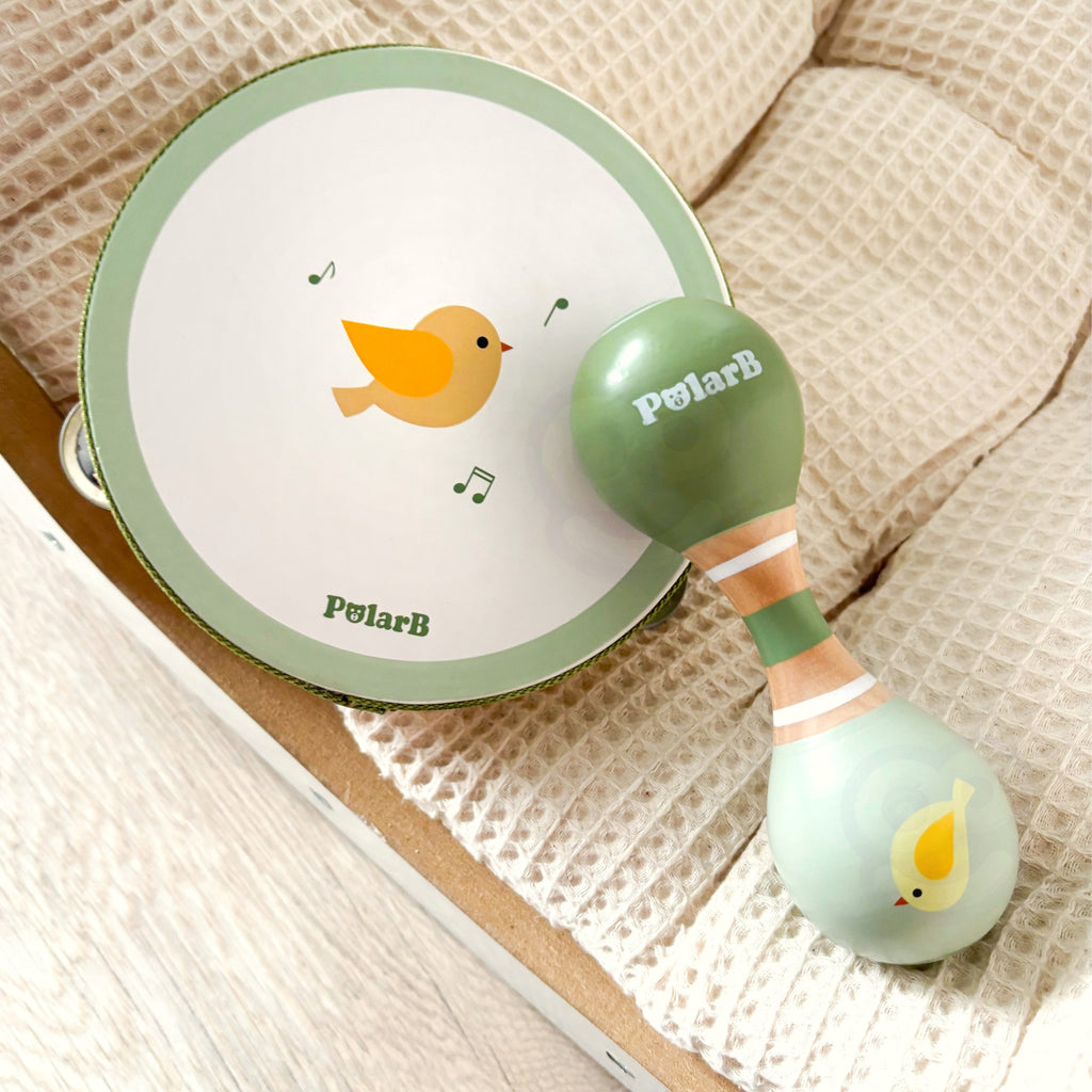 VIGA PolarB Medinių muzikinių instrumentų rinkinys žalias 3 vnt.