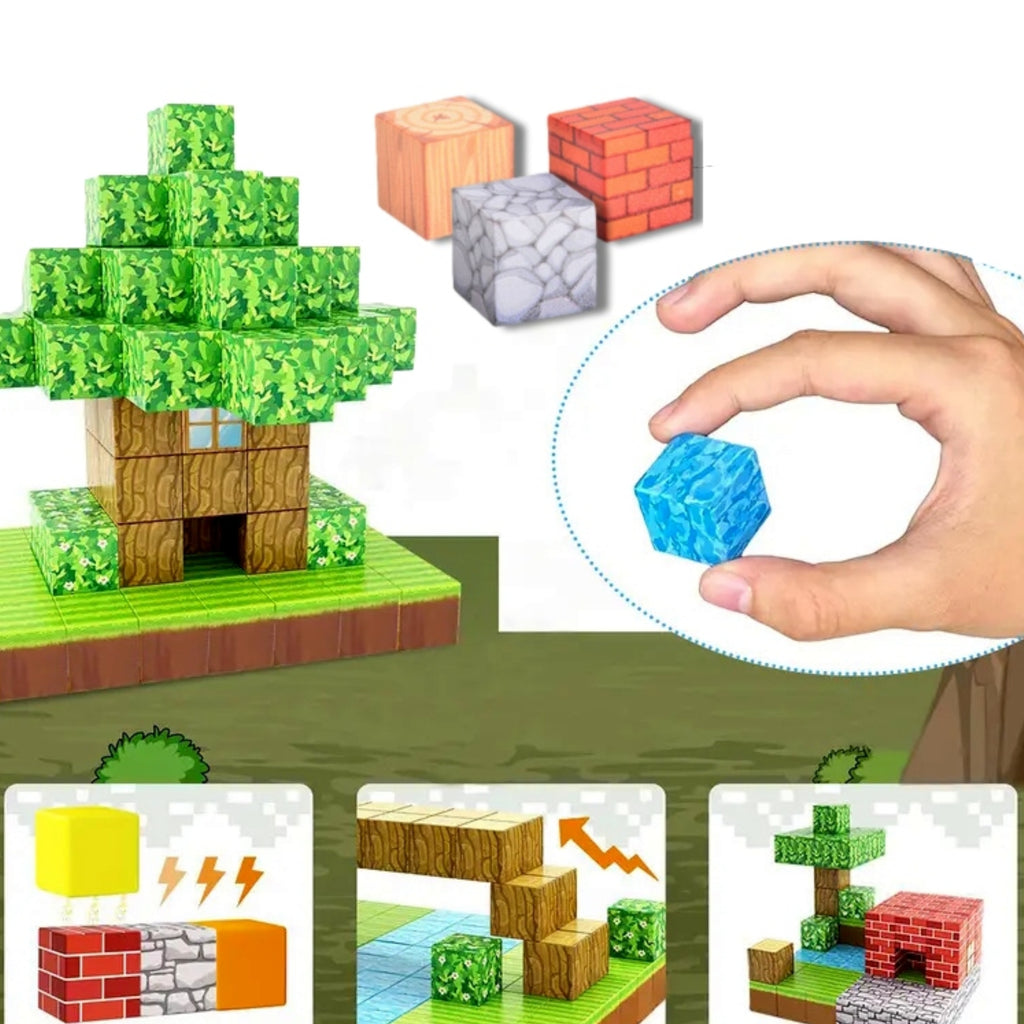 WOOPIE magnetiniai konstruktoriai Blokelių pasaulis, 108 vnt.