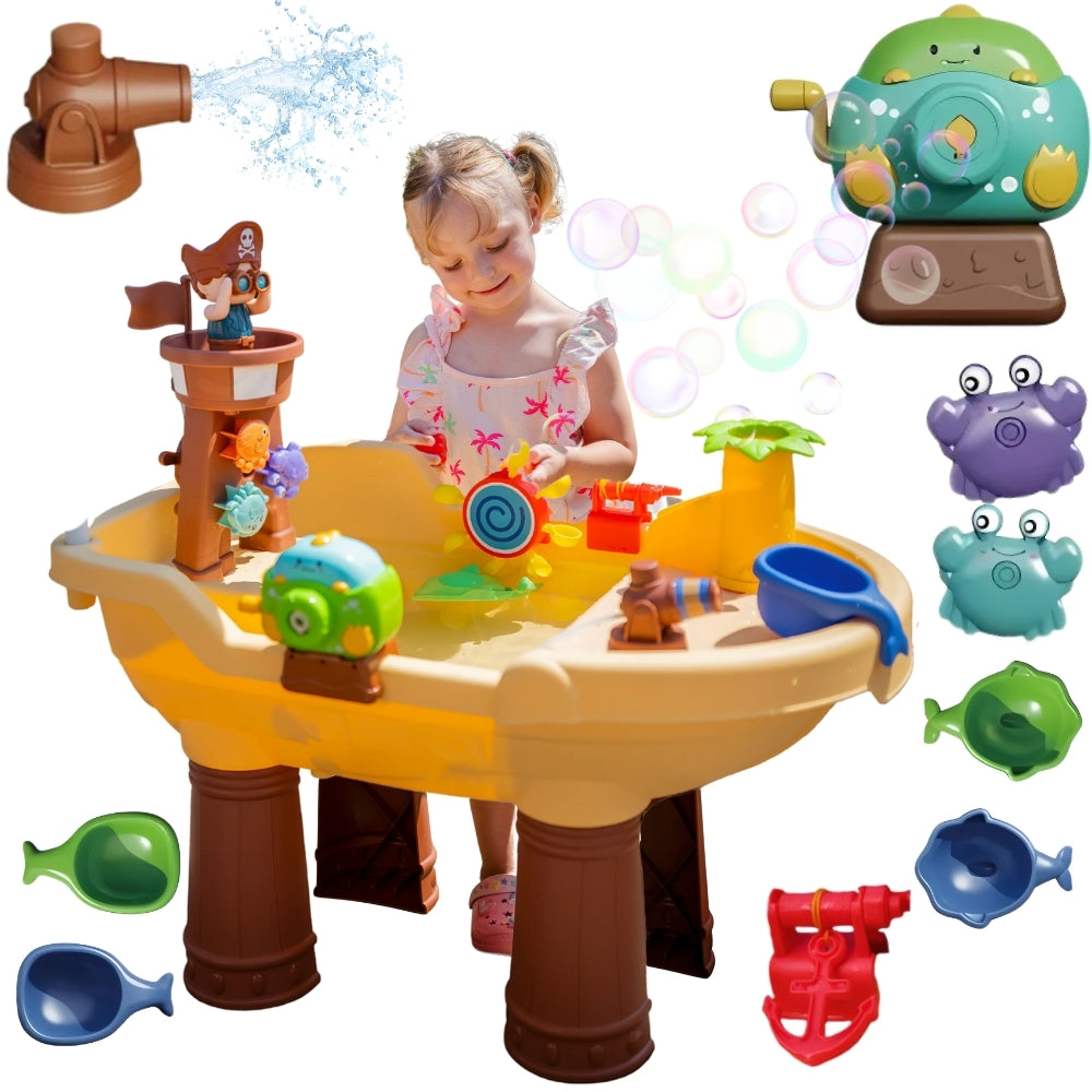 WOOPIE XL Vandens stalas 2in1 Smėlio dėžė Piratų laivas su muilo burbulų mašina – pagrindinis vaizdas