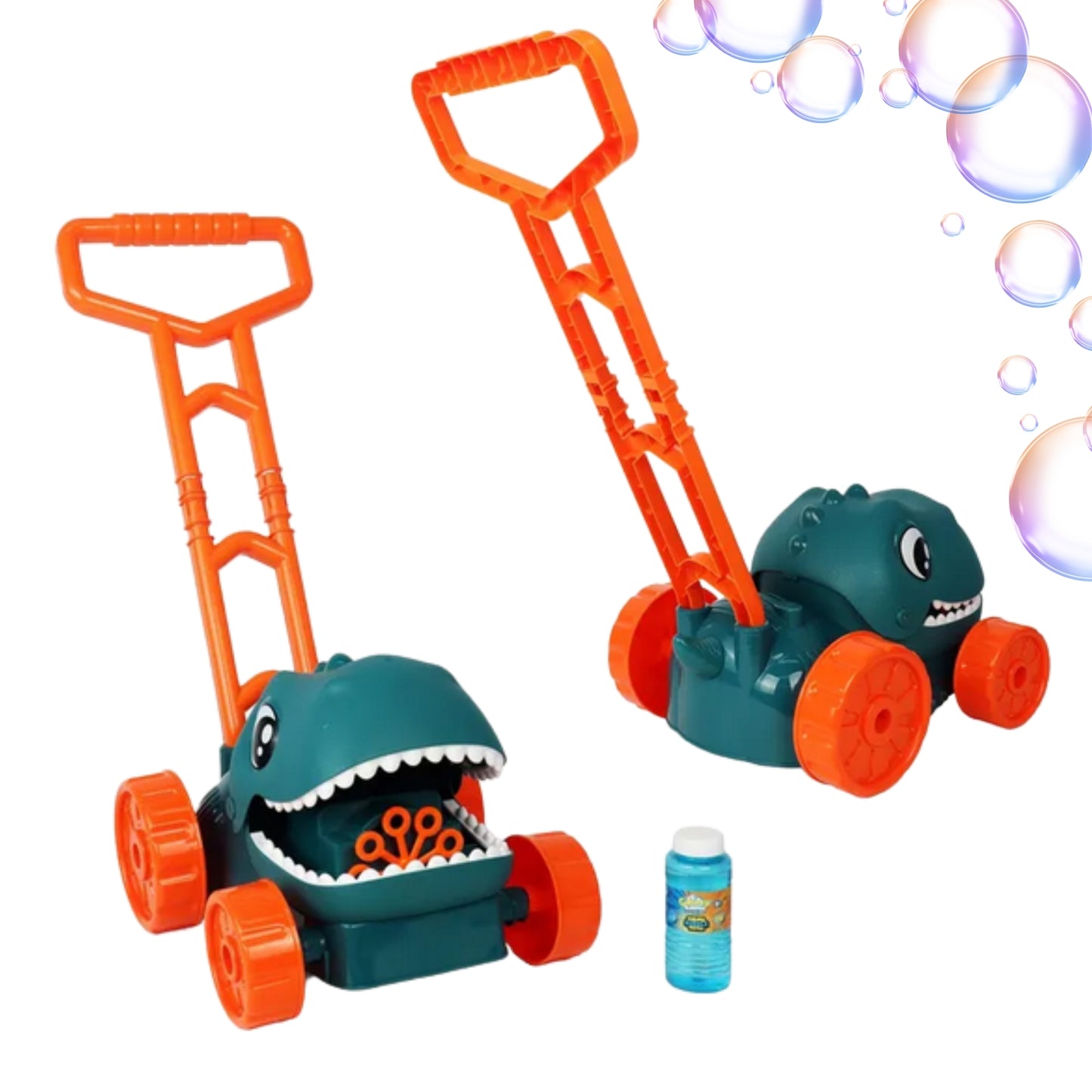 WOOPIE Sodo vejapjovė-dinozauras, leidžianti muilo burbulus, su skysčiu – vaizdas 6