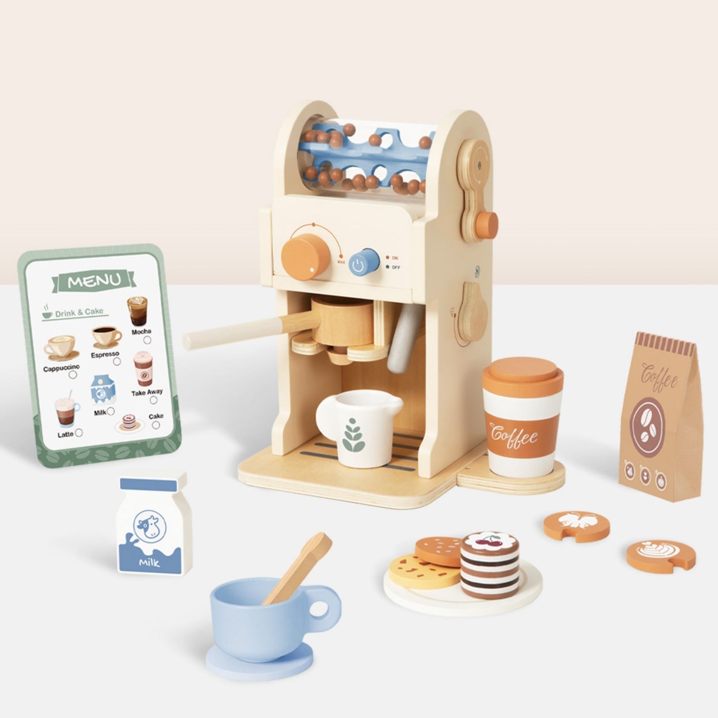 TOOKY TOY Medinis Kavos Aparatas Barista Espresso Rinkinys