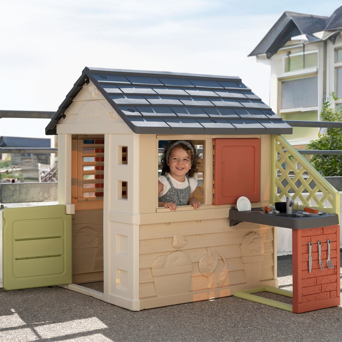 SMOBY Nature House Žaidimų Namelis su Virtuvėle ir 17 Priedų