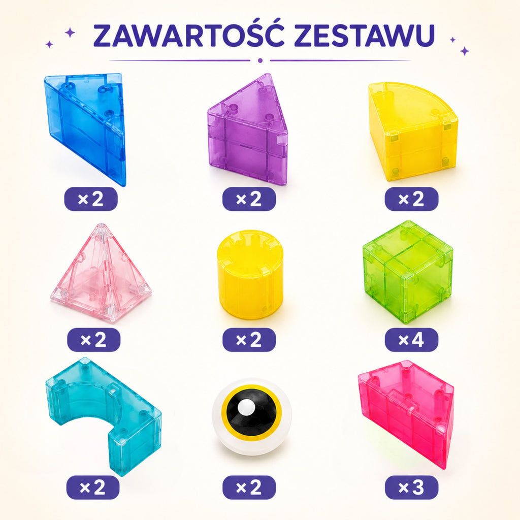 Woopie magnetiniai blokai M Block 21 el. kūrybinis rinkinys 3D