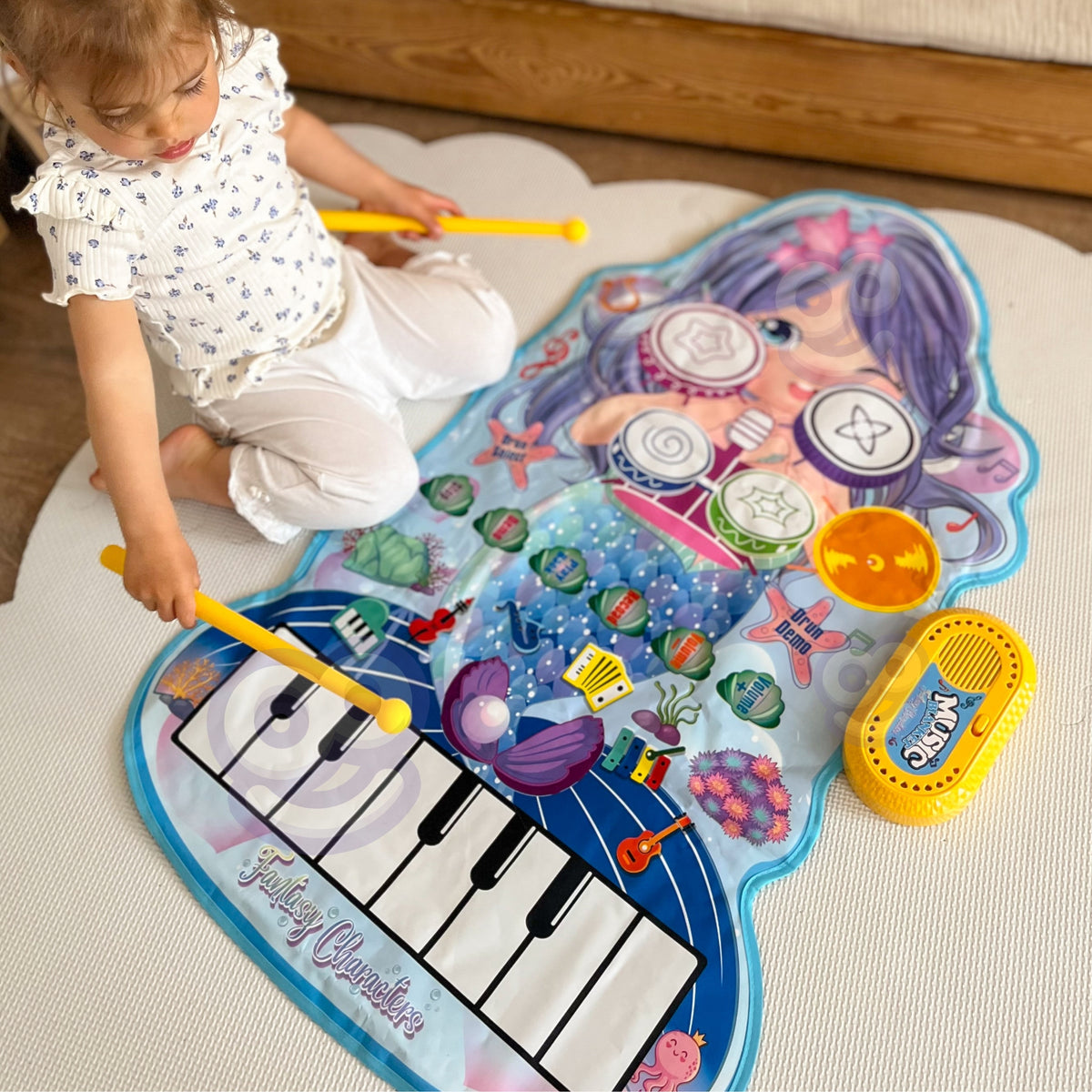 WOOPIE Muzikinis Kilimėlis Undinėlė 2 in 1 Pianinas ir Būgnai