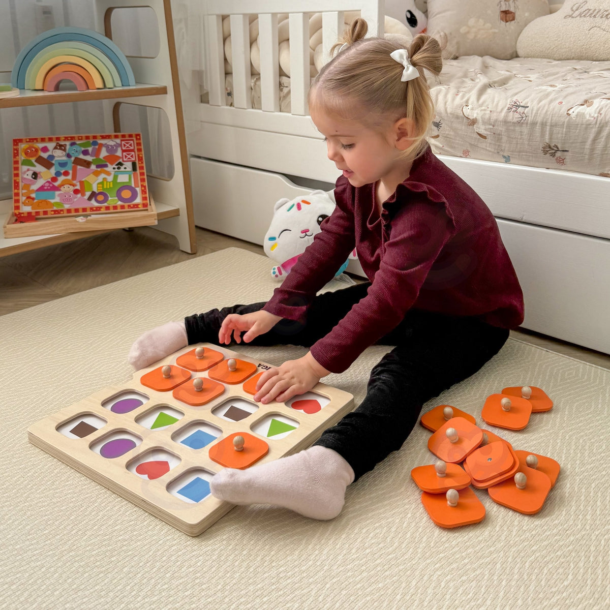 Viga Atminties žaidimas Montessori 10 kortelių vaikams