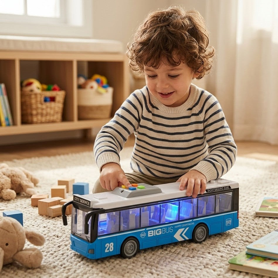 WOOPIE Interaktyvus Elektrinis Miesto Autobusas 1:16 su Garsais