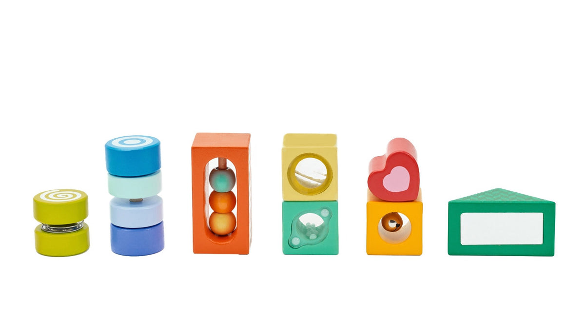 CLASSIC WORLD Montessori Sensoriniai Klocai 7in1, 14 vnt.