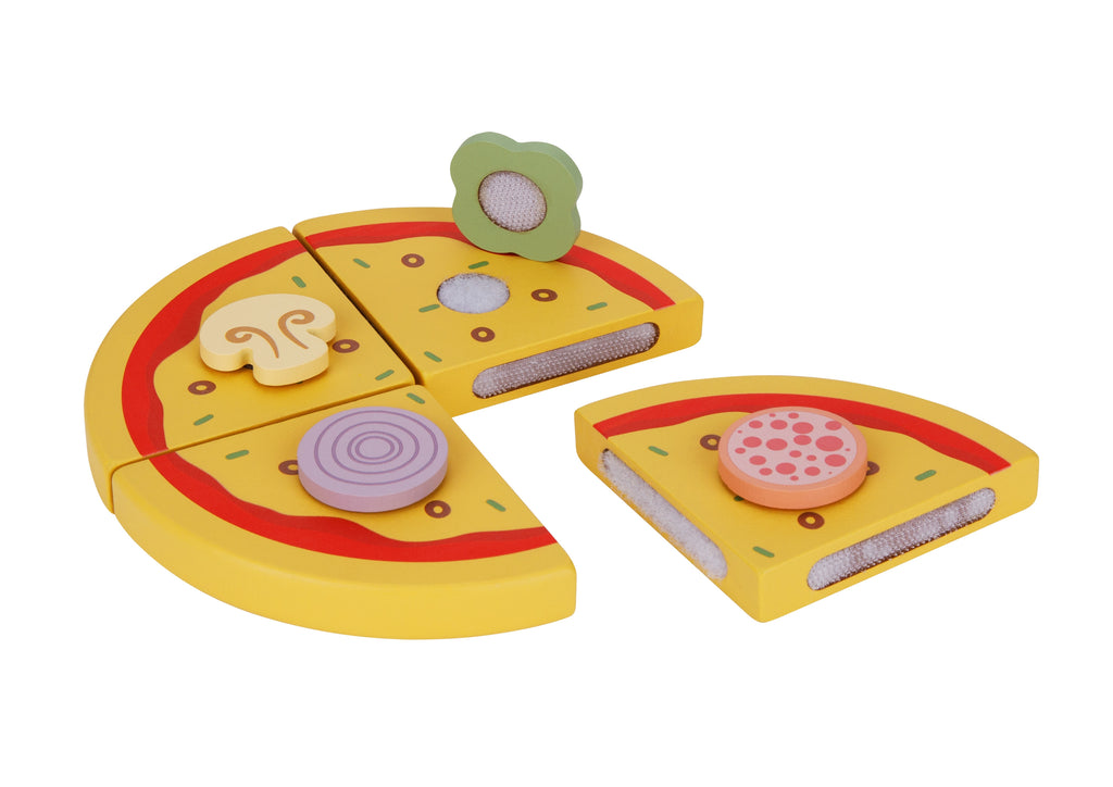 TOOKY TOY Picerijos medinė pica su priedais ir orkaite