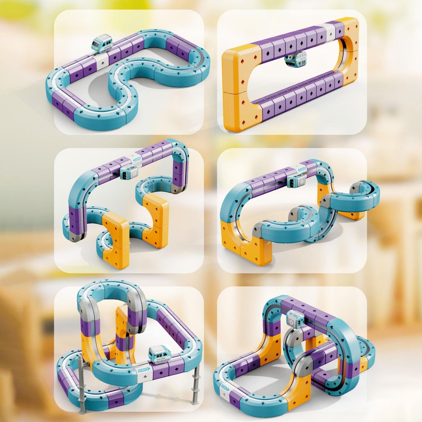 WOOPIE Magnetinė Traukinio Trasa Konstruktorius STEM 54 vnt.