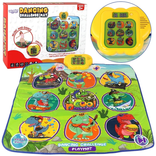 WOOPIE Muzikinis šokių ir judrumo žaidimo kilimėlis Dinozaurai – pagrindinis vaizdas