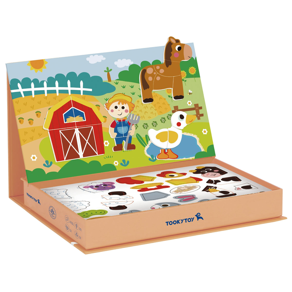 TOOKY TOY Magnetinė dėlionė Ferma vaikams, 61 detalė