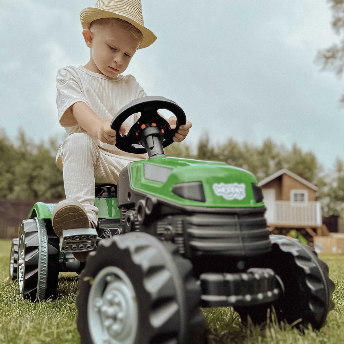 WOOPIE Farmer GoTrac MAXI minamas traktoriukas su priekaba