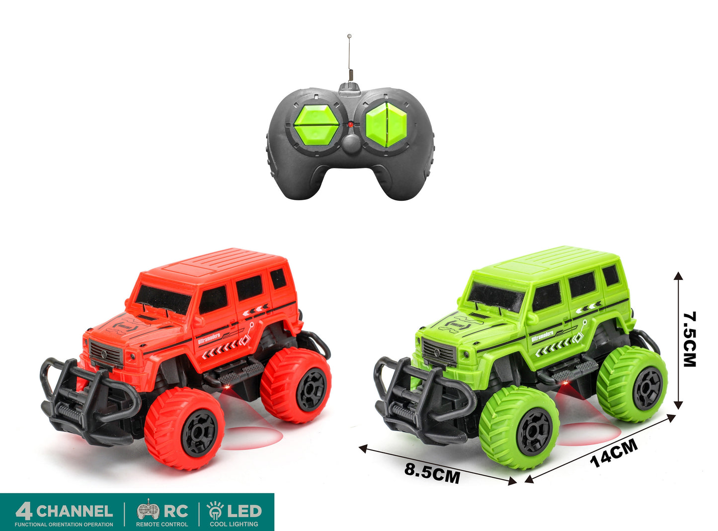 WOOPIE RC Jeep Tereninis Automobilis su LED Valdomas Pulteliu