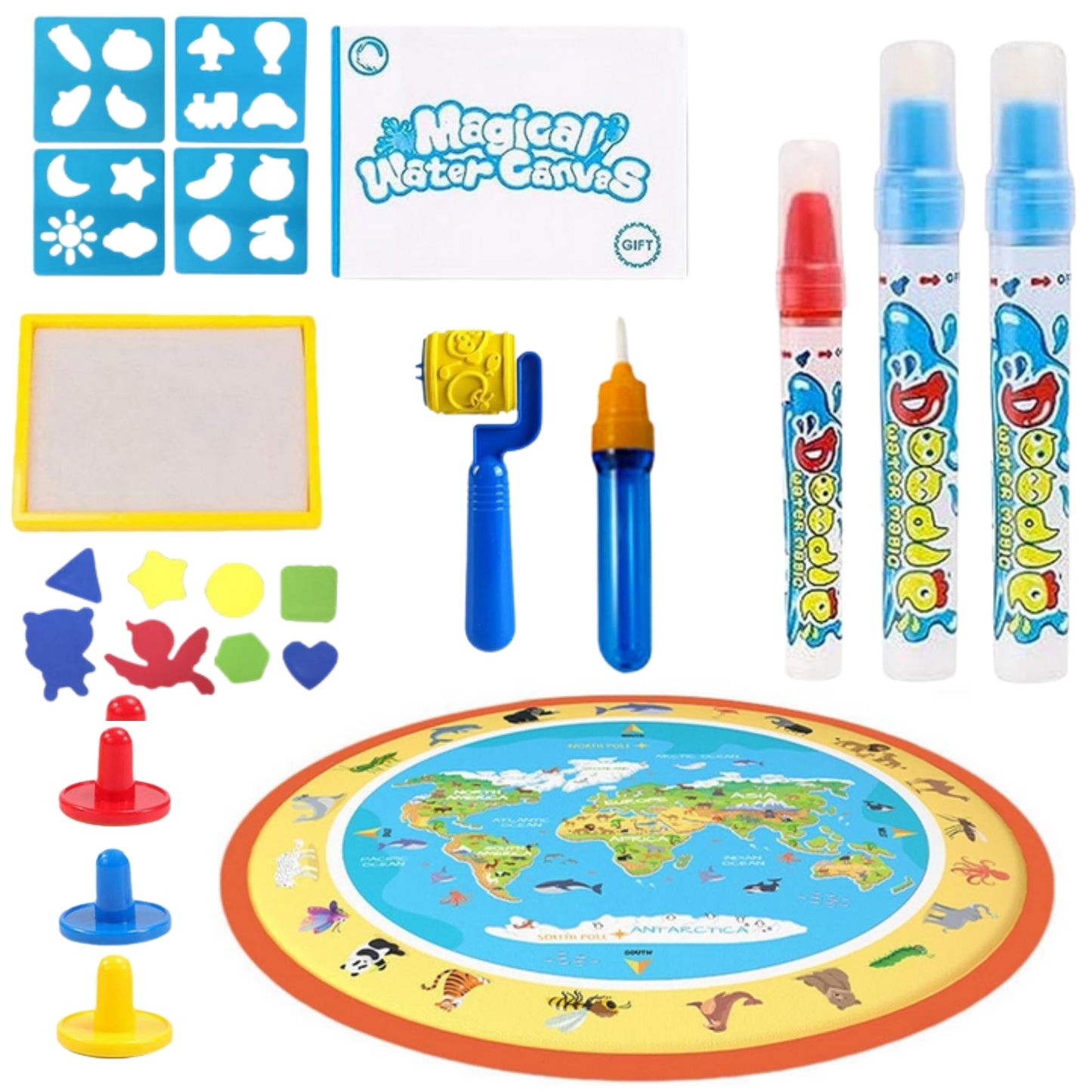 WOOPIE Magiška vandens piešimo lenta ZOO (apvali, 23 elementai) – vaizdas 2