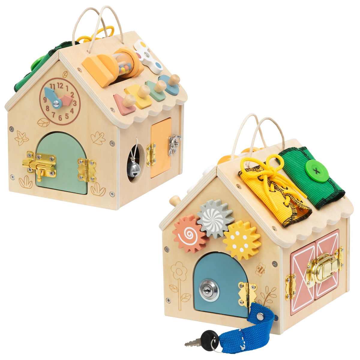 TOOKY TOY Medinė Manipuliacinė Namelis su Užraktais