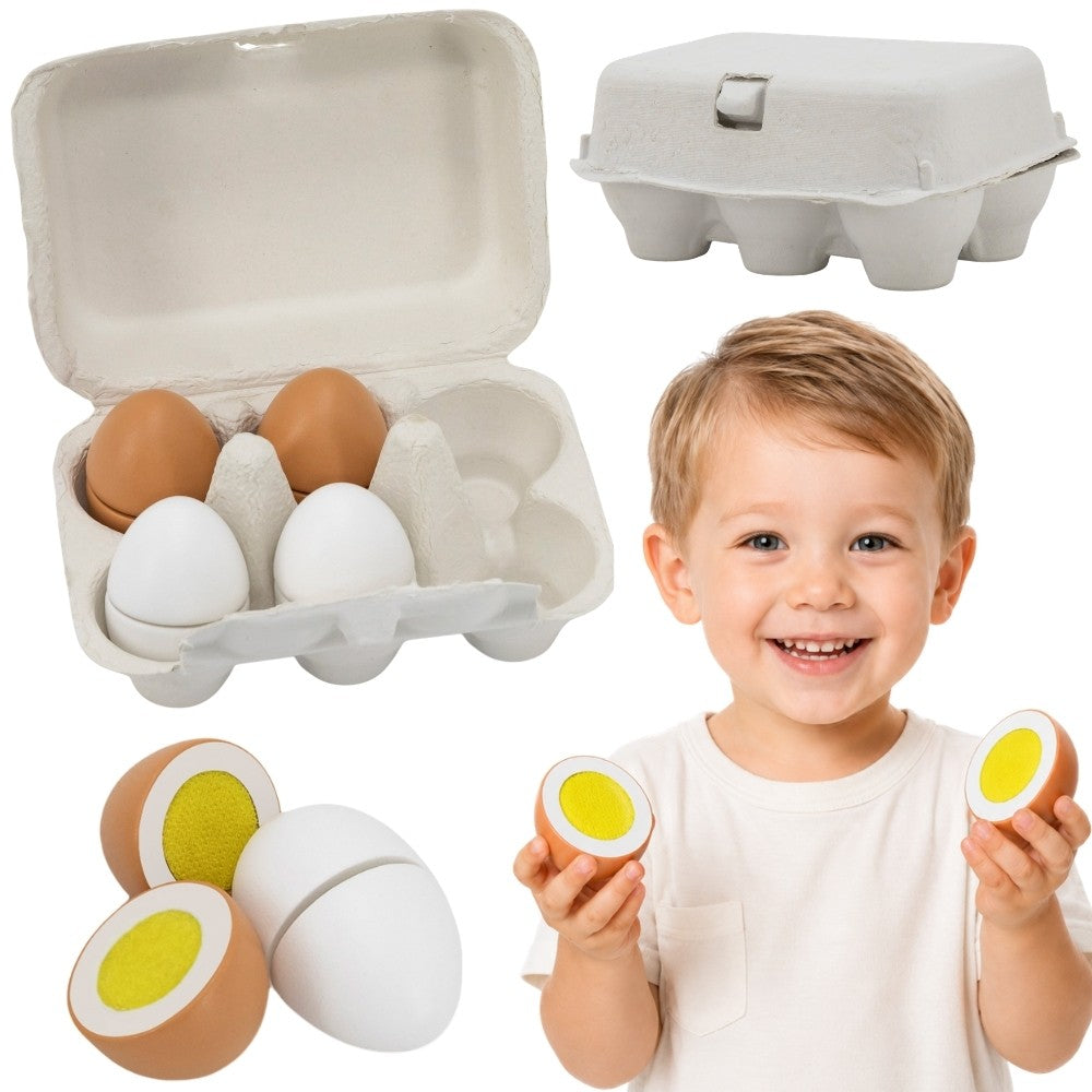 VIGA Mediniai Kiaušiniai Dėžutėje Vaidmenų Žaidimui 6 vnt.