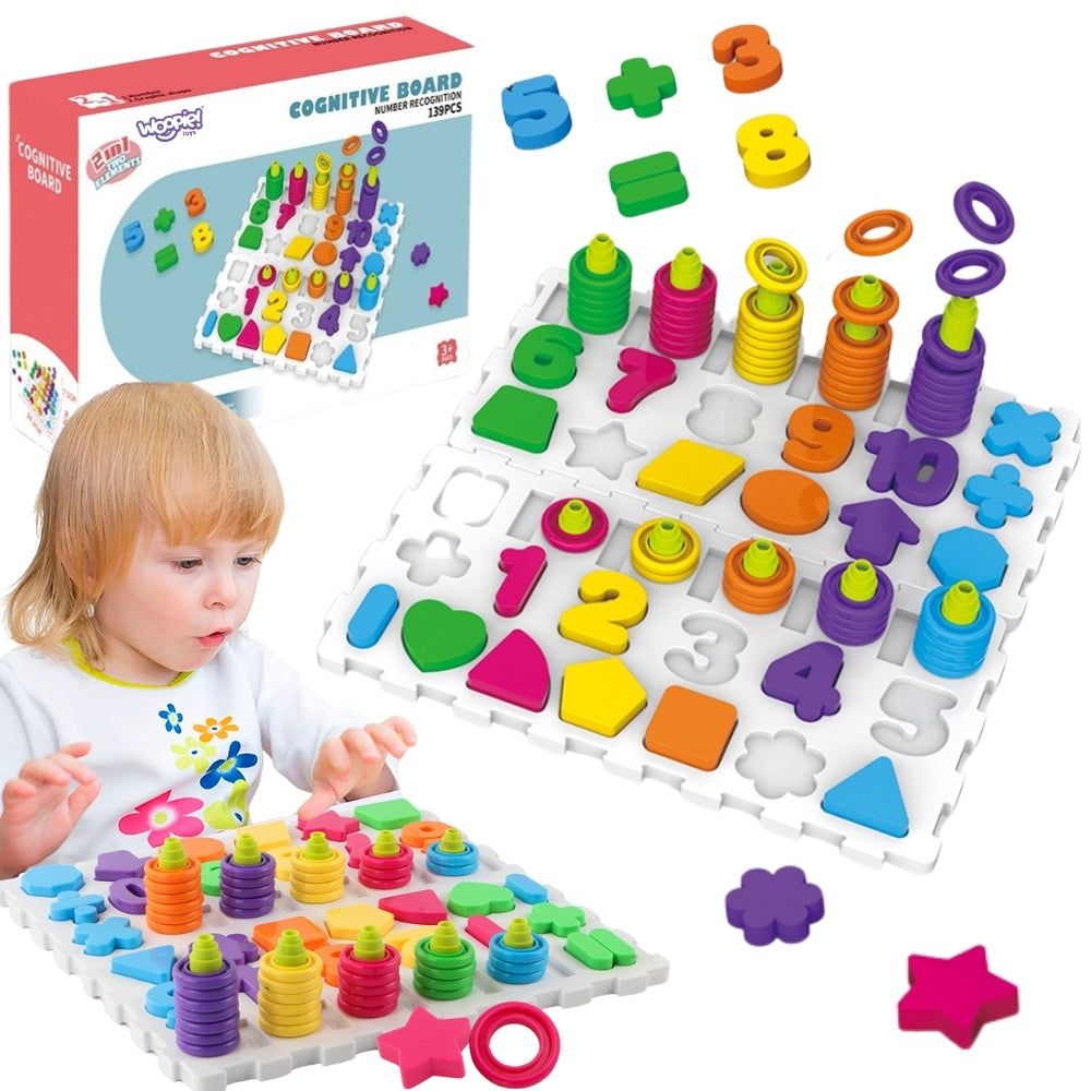 WOOPIE Montessori Lavinamasis rūšiuoklis „Raidės ir Skaičiai“, 139 elementai – vaizdas 2
