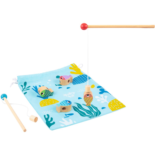 TOOKY TOY Medinis Daugiafunkcinis 4in1 Žaidimas Banginis ir Žuvytės (Žvejyba, Vėrimas, Bokštas) FSC – pagrindinis vaizdas