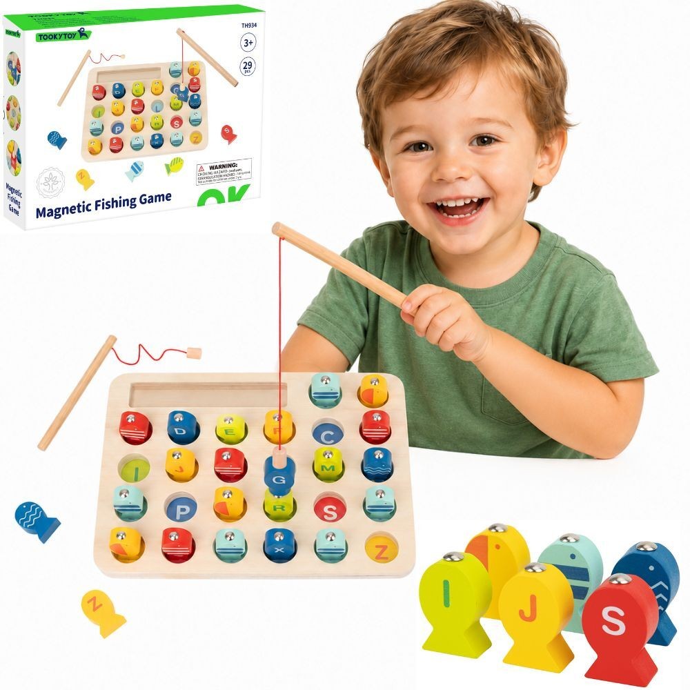 Tooky Toy Medinis Žvejybos Žaidimas su Raidėmis, 29 dalys