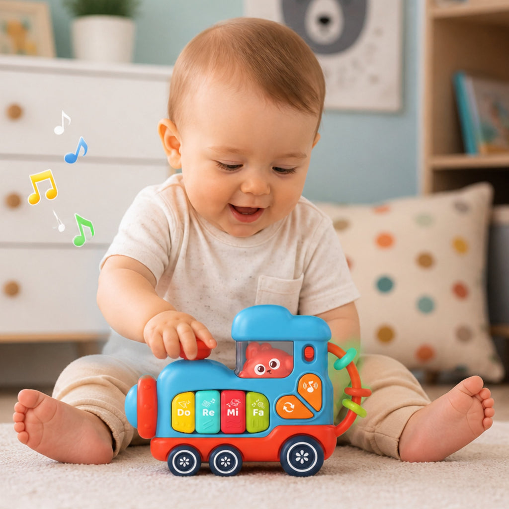 WOOPIE BABY Interaktyvus Muzikinis Pianinas Lokomotyvas