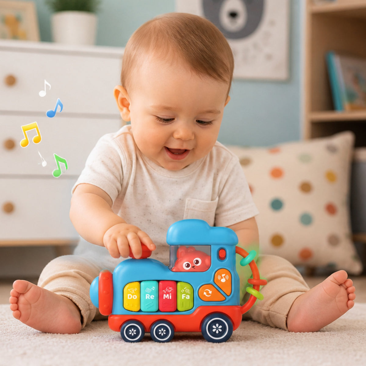 WOOPIE BABY Interaktyvus Muzikinis Pianinas Lokomotyvas