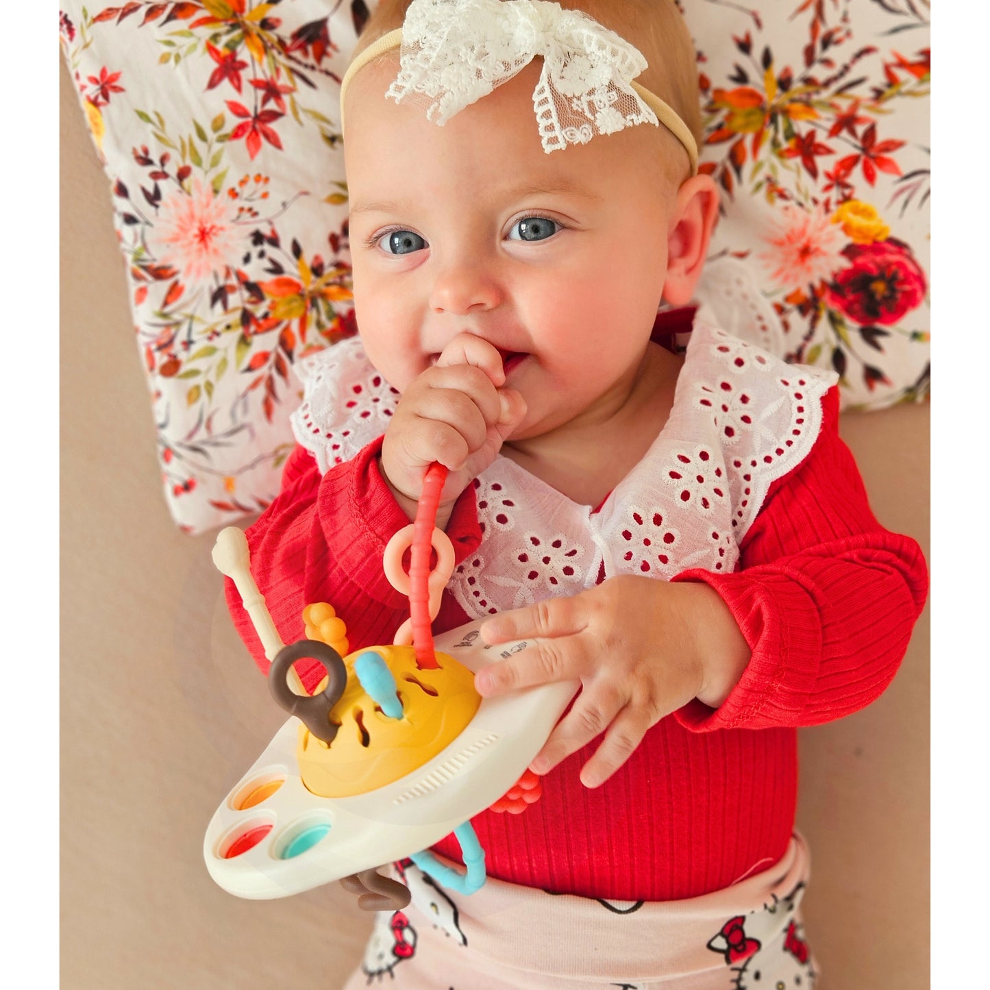 WOOPIE BABY Montessori Jutiminis Žaislas Kramtukas Barškutis NLO