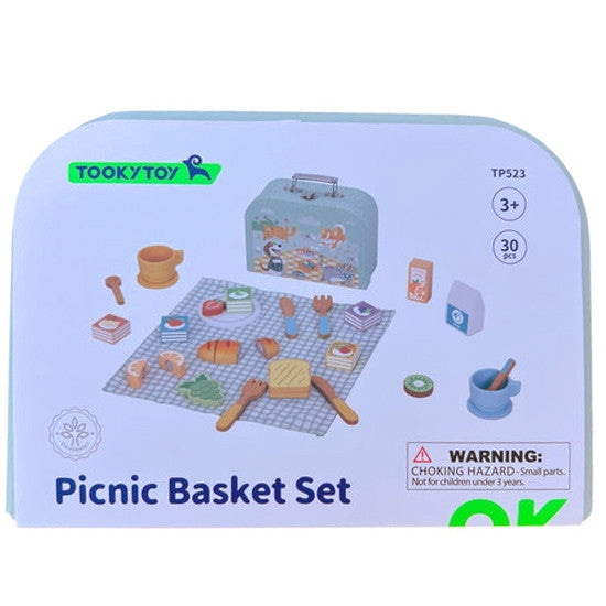 TOOKY TOY Medinis Pikniko Rinkinys su Lipduku Pusryčių Rinkiniu