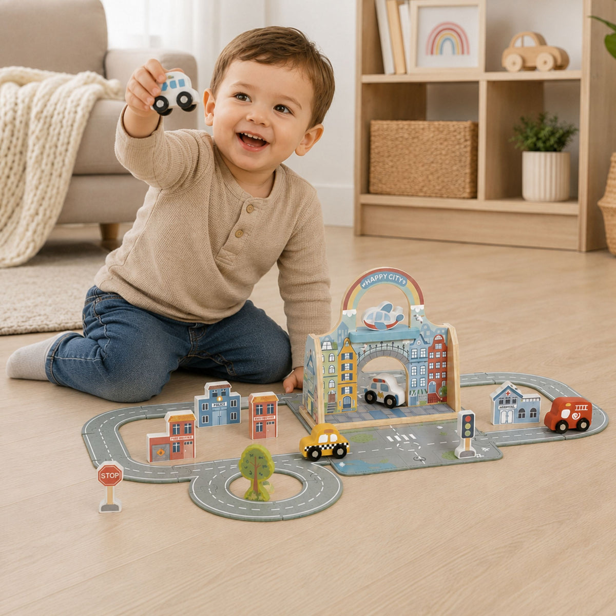 TOOKY TOY Mini miesto rinkinys kelionėms krepšelyje