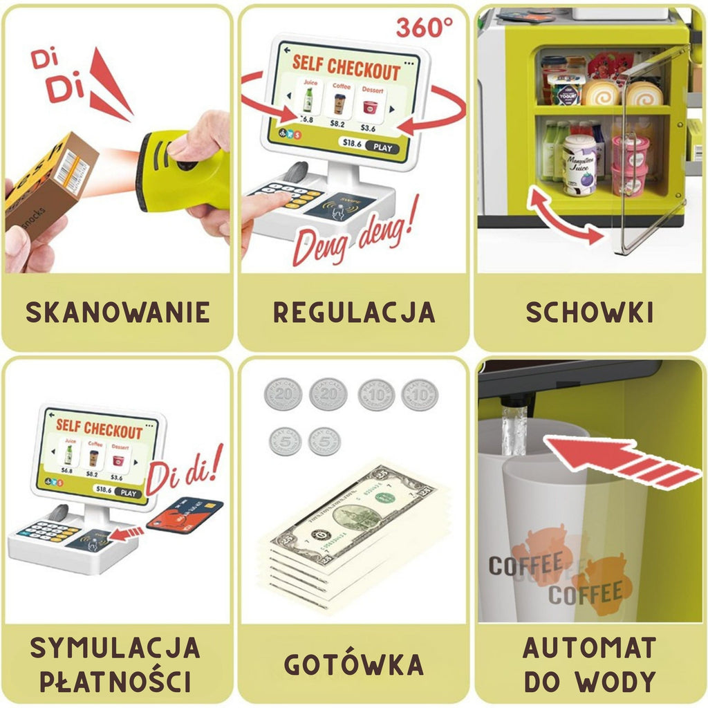 WOOPIE Mini Market Express Kasa Savitarna su Priedais