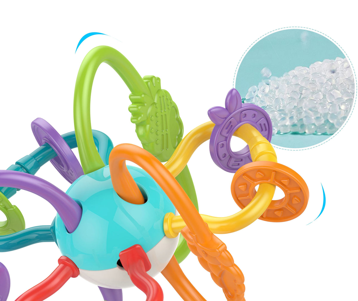 Woopie Baby sensorinis žaislas barškutis-kramtukas 2in1