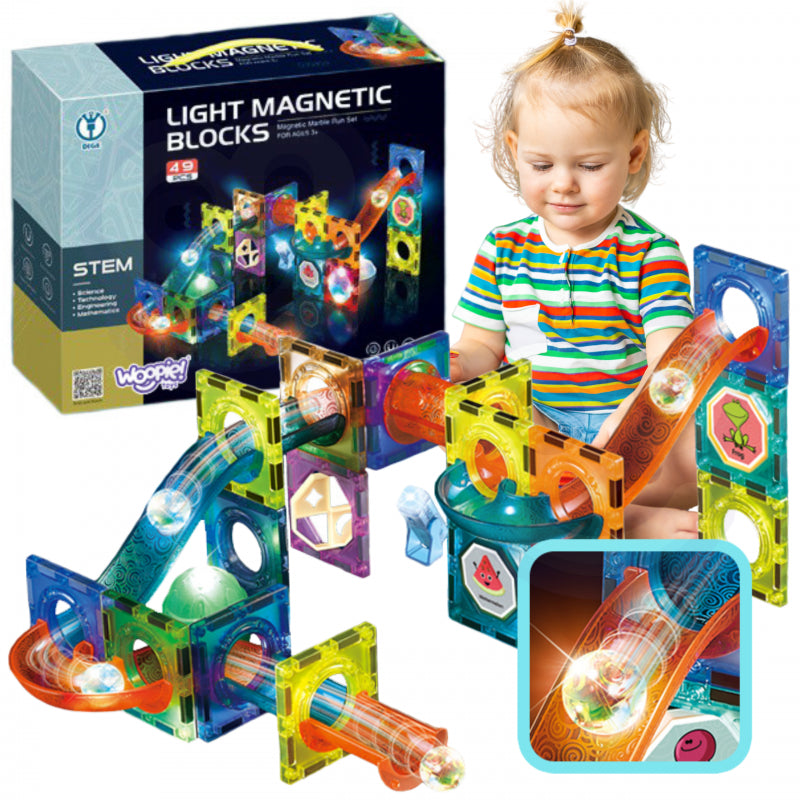 WOOPIE Magnetic Blocks Ball Track Light 49 vnt.