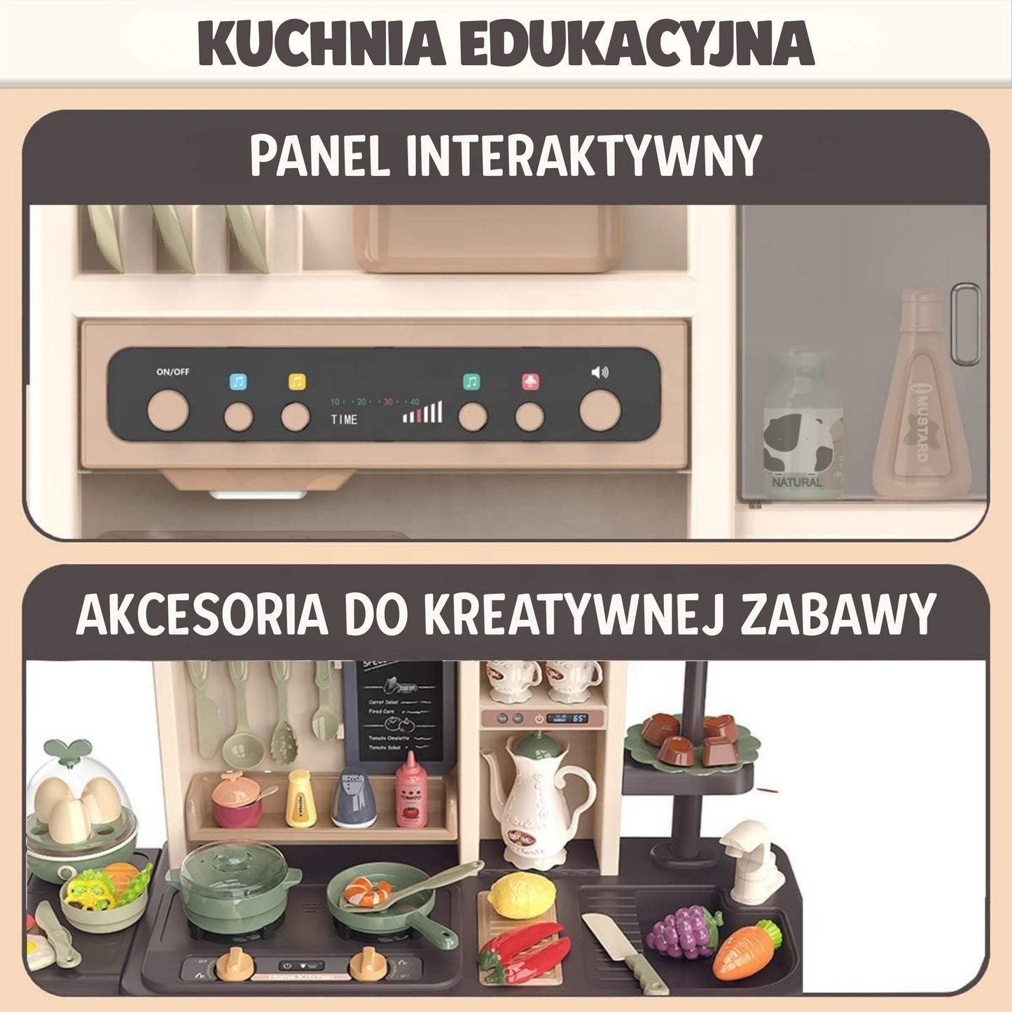 WOOPIE Interaktyvi Virtuvėlė su Garų Čiaupu ir Vandens Cirkuliacija 88 vnt.