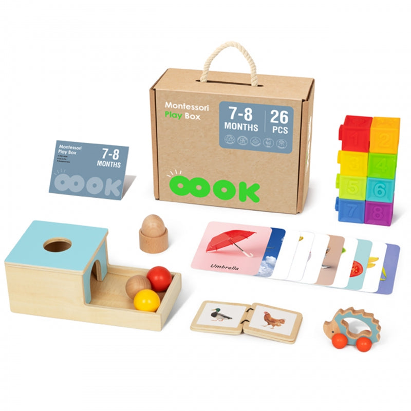 TOOKY TOY Box XXL Montessori edukacinė 6in1 sensorinė dėžutė 7–8 mėn.