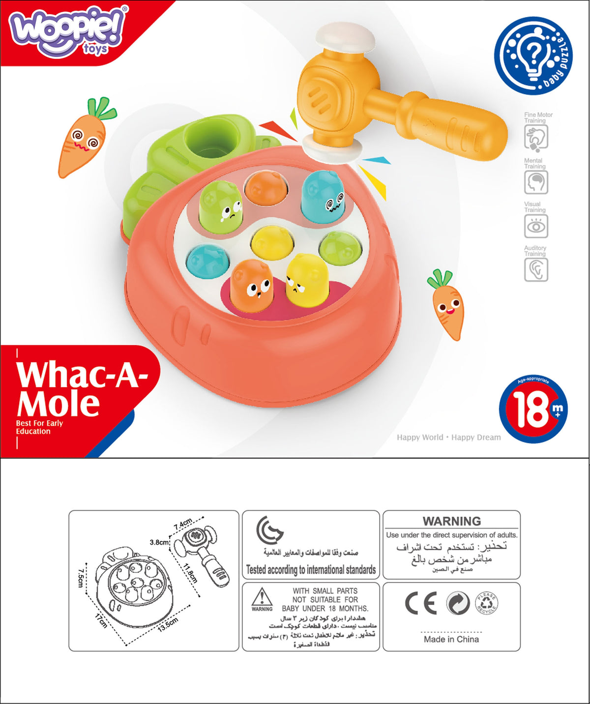 WOOPIE BABY Mušk Krotą Arkadinis Žaidimas Vaikams nuo 18 mėn.