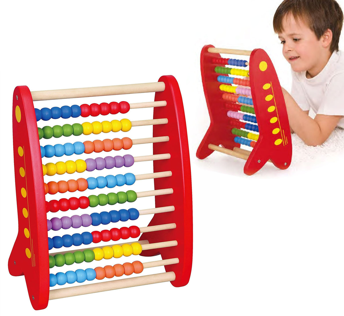 VIGA Medinis Lavinamasis Skaičiavimo Staliukas 100 Karoliukų