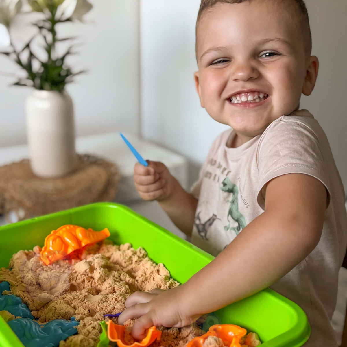 WOOPIE Kinetic Sand 1,5 kg ZOO Safari Rinkinys su Formelėmis