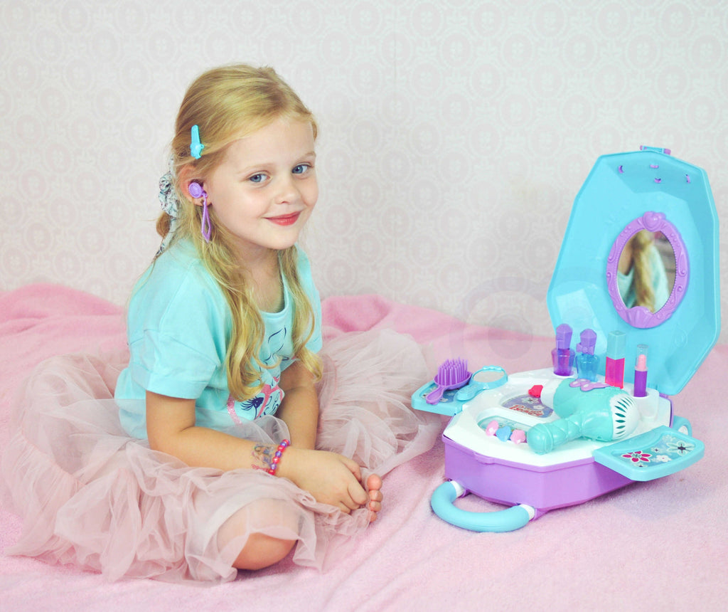 WOOPIE Grožio Salonas 2in1 Lagamine Kosmetinis Staliukas Mergaitėms