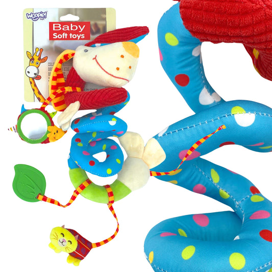 WOOPIE BABY Minkšta edukacinė spiralė-pakabinamas žaislas šuniukas vežimėliui / lovytei – pagrindinis vaizdas