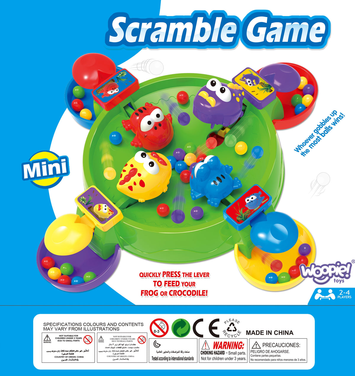WOOPIE Alkani Varliukai ir Krokodilai – Arcade Stalo Žaidimas 3+
